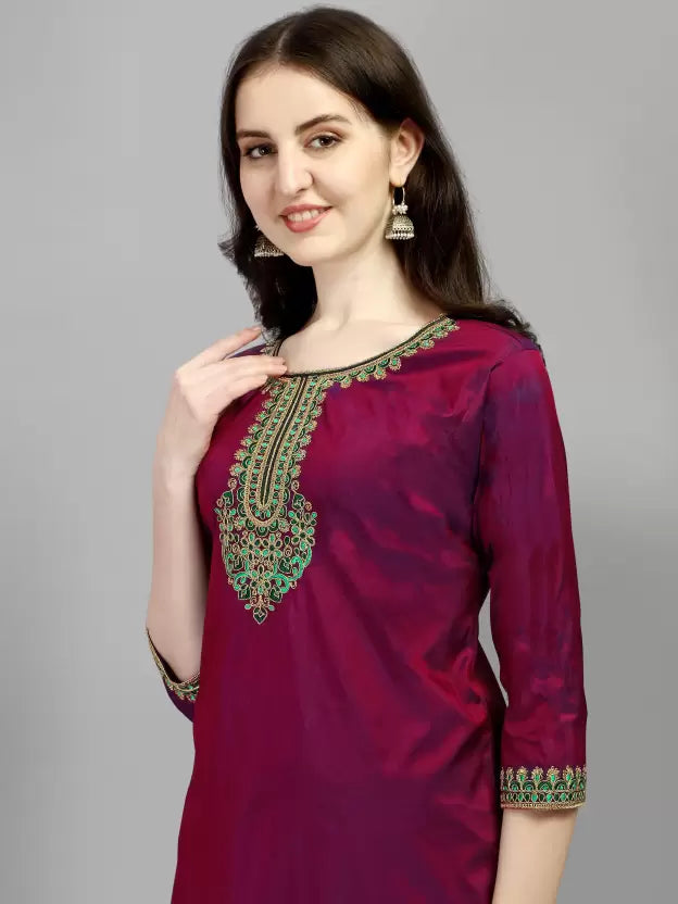 Women Kurta and Pant Set Art Silk