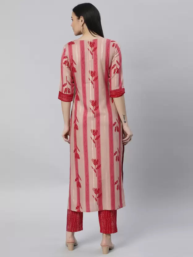 Women Kurta and Pant Set Cotton Blend
