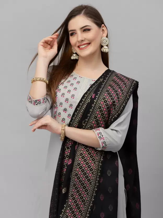 Women Kurta and Pant Set Cotton Blend