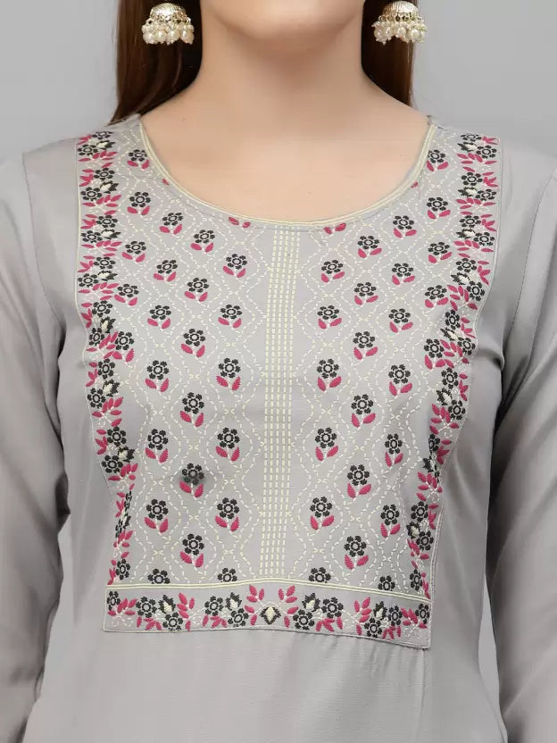 Women Kurta and Pant Set Cotton Blend