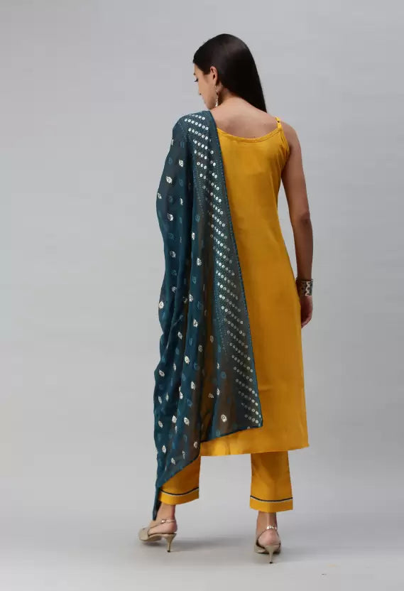 Women Kurta and Pant Set Cotton Blend