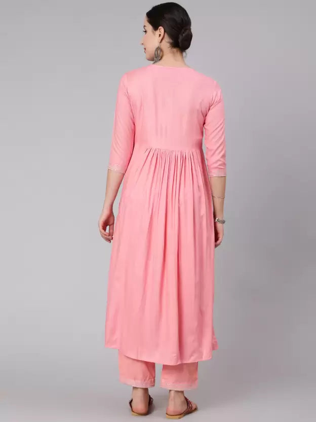 Women Kurta and Pant Set Viscose Rayon