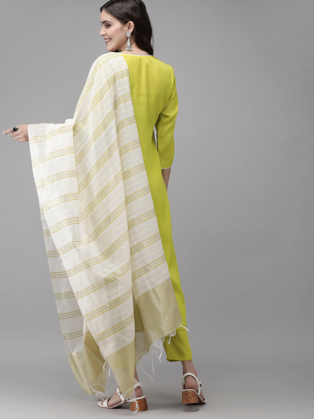 Women Lime Green Kurta Set