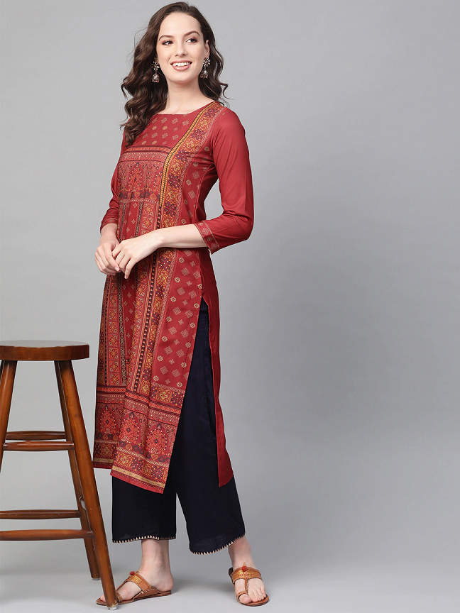 Women Printed Straight Kurta