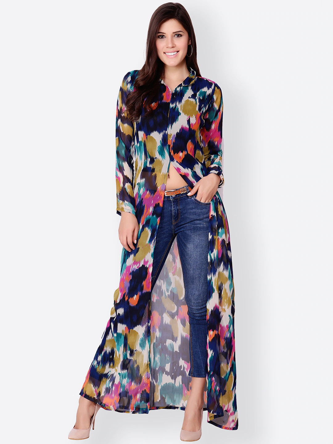 Women Multicoloured Printed Maxi Top