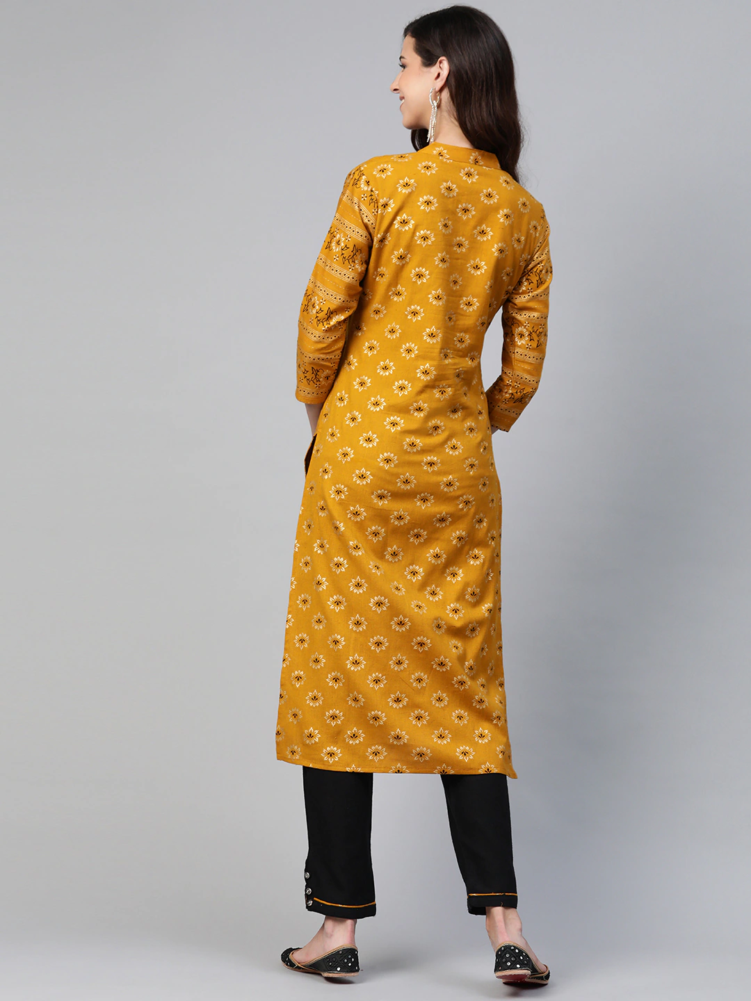Women Mustard Yellow Kurta Set
