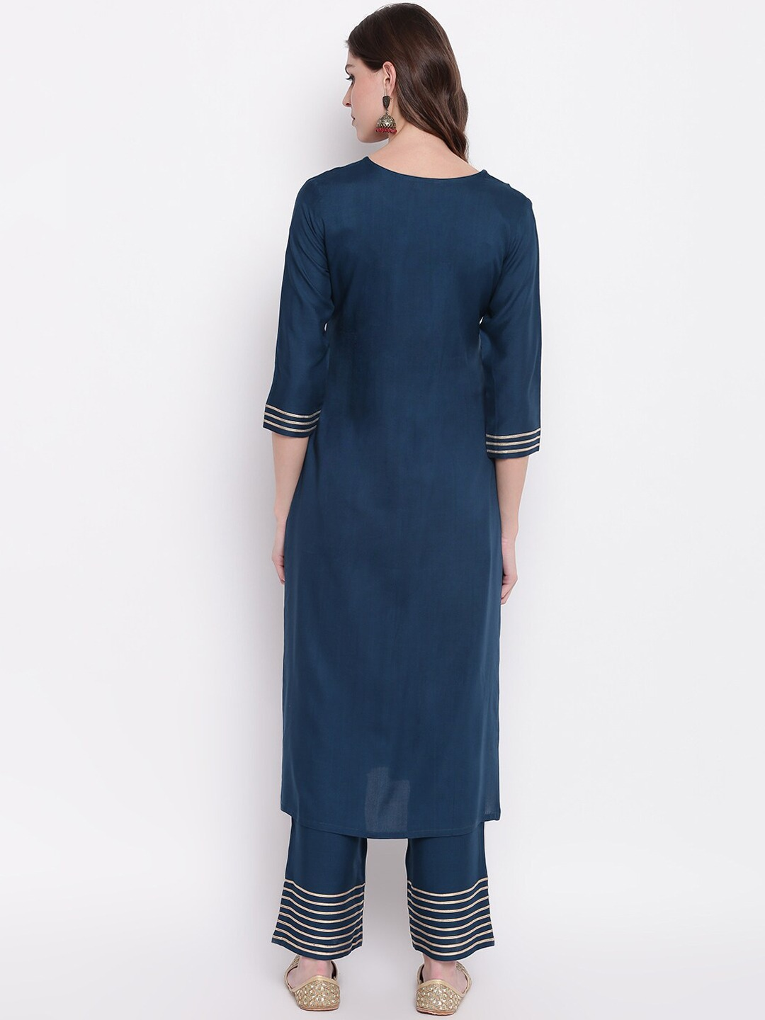 Women Navy Blue Kurti Set