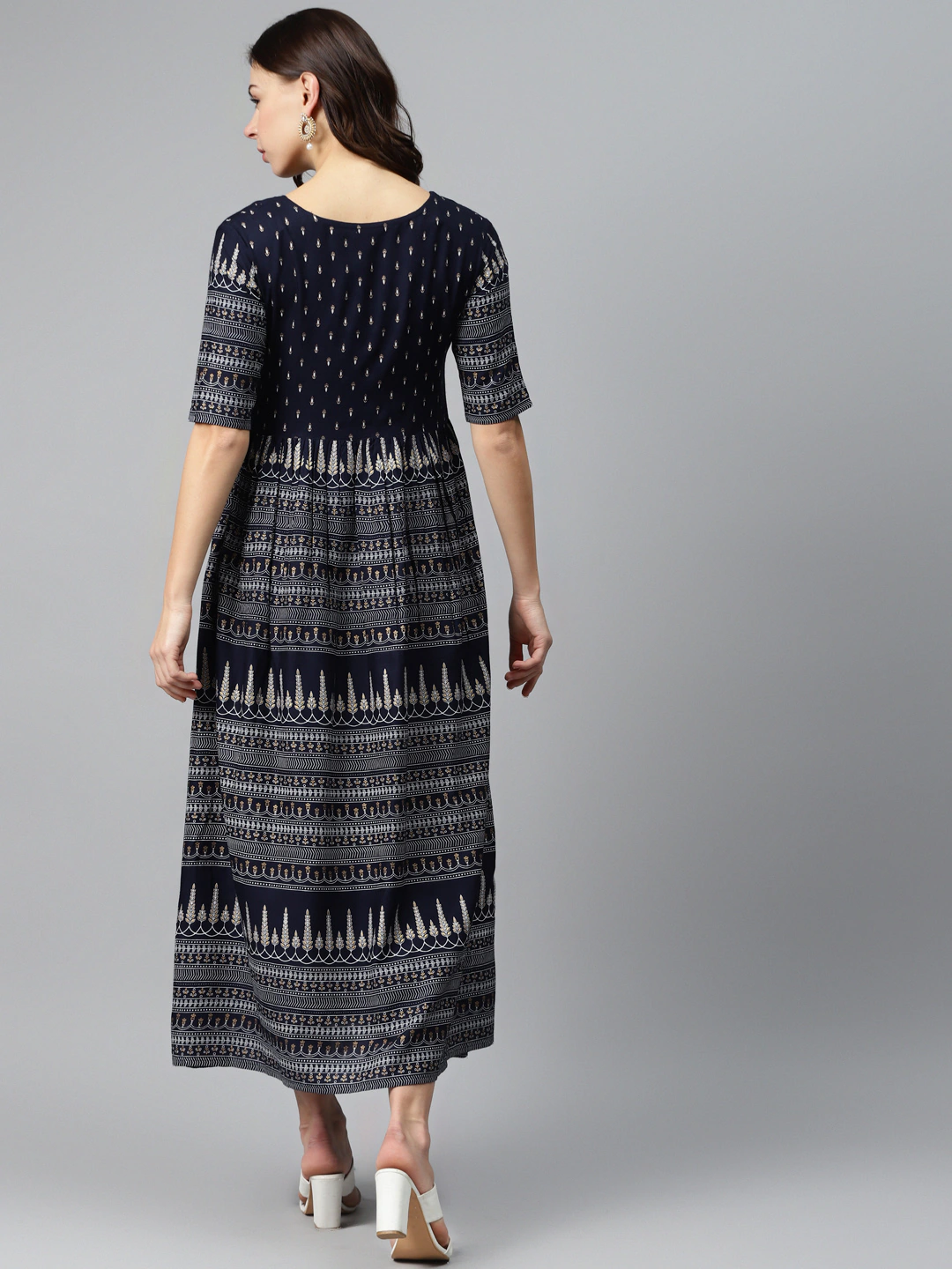 Women Navy Blue Maxi Dress