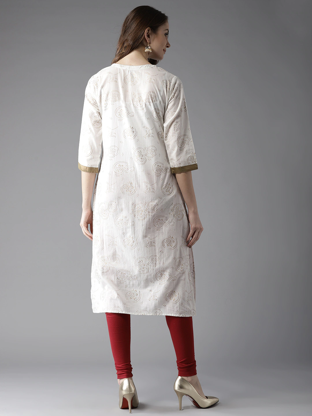 Women Off-White Straight Kurta