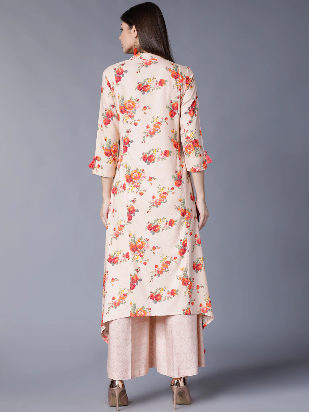 Women Peach-Coloured Kurta Set