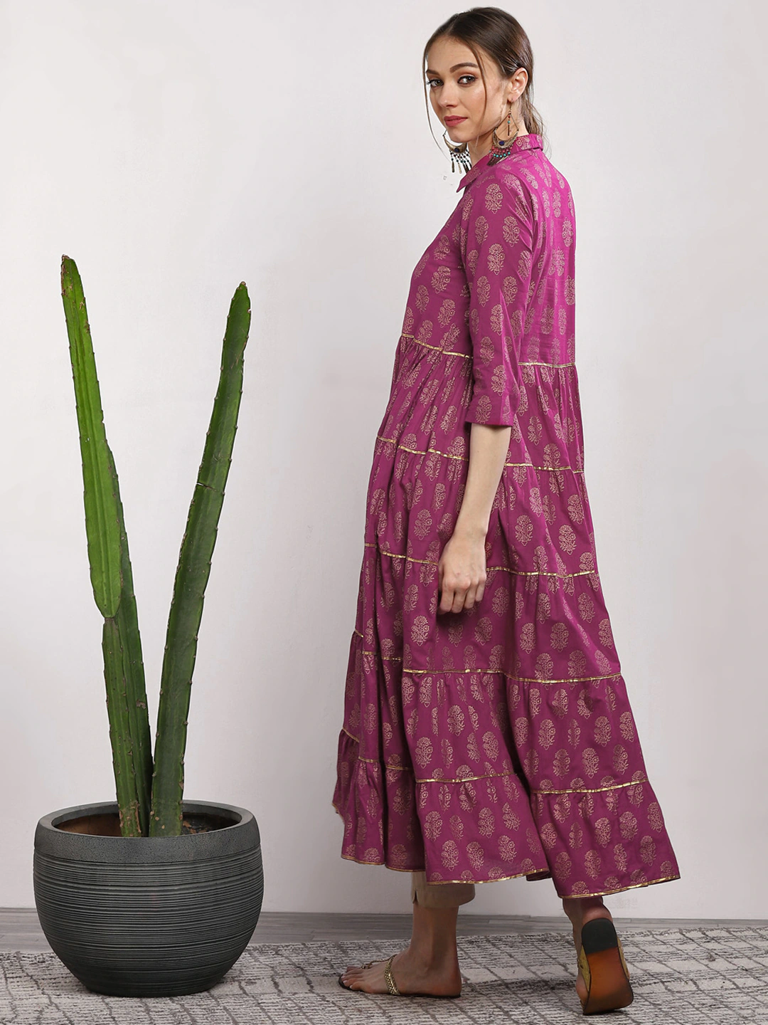 Women Pink Printed Anarkali Kurta
