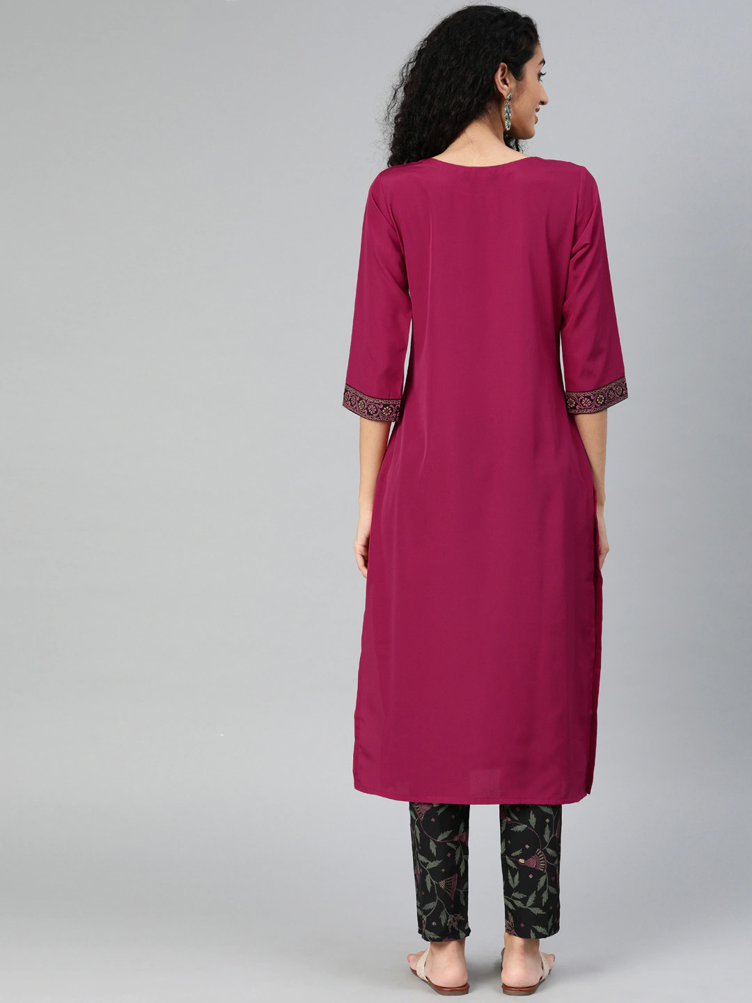 Women Pink Solid Kurta Set
