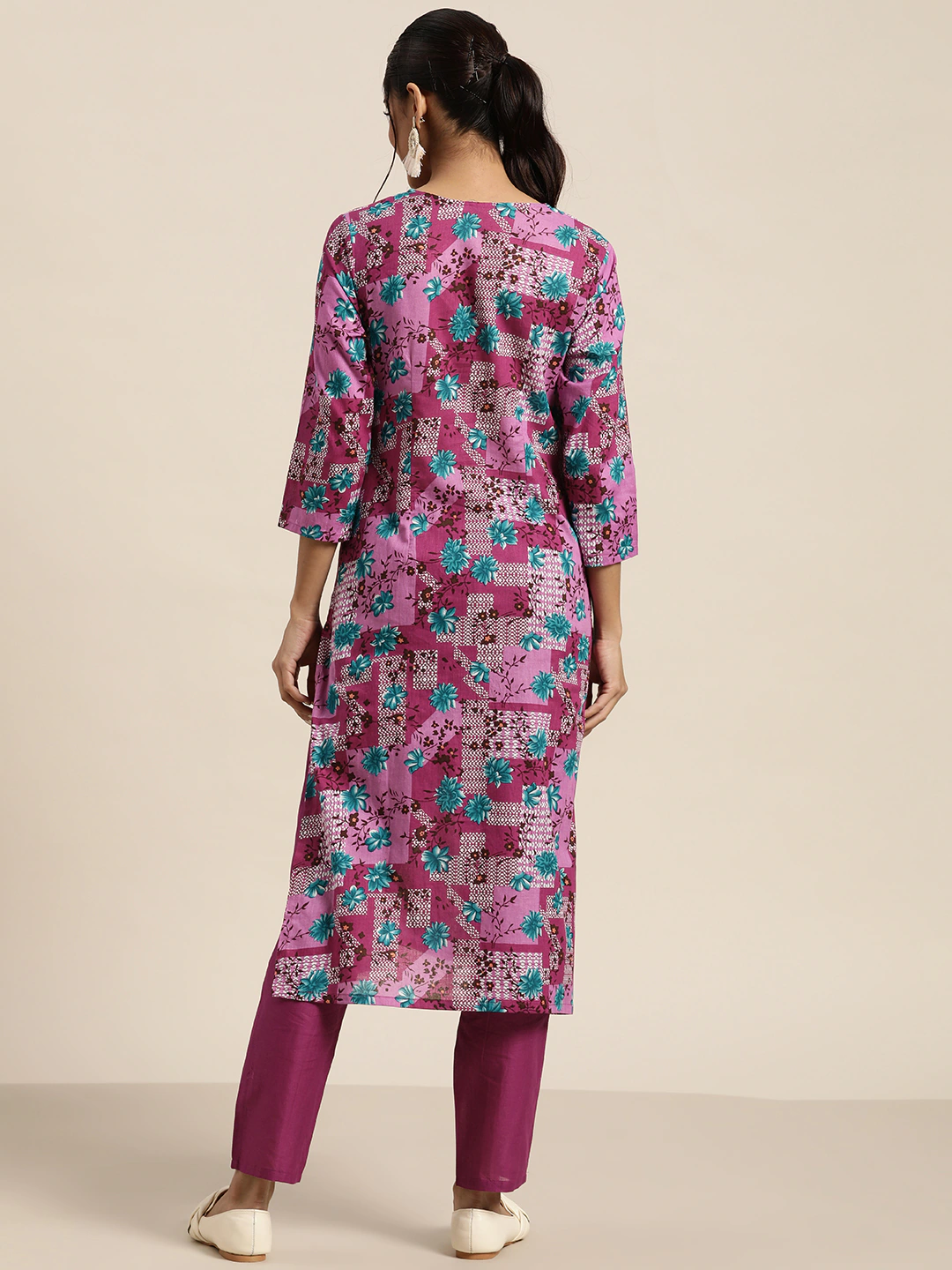 Women Purple Pure Cotton Kurta Set