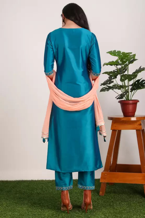 Women Rama Art Silk Kurta set