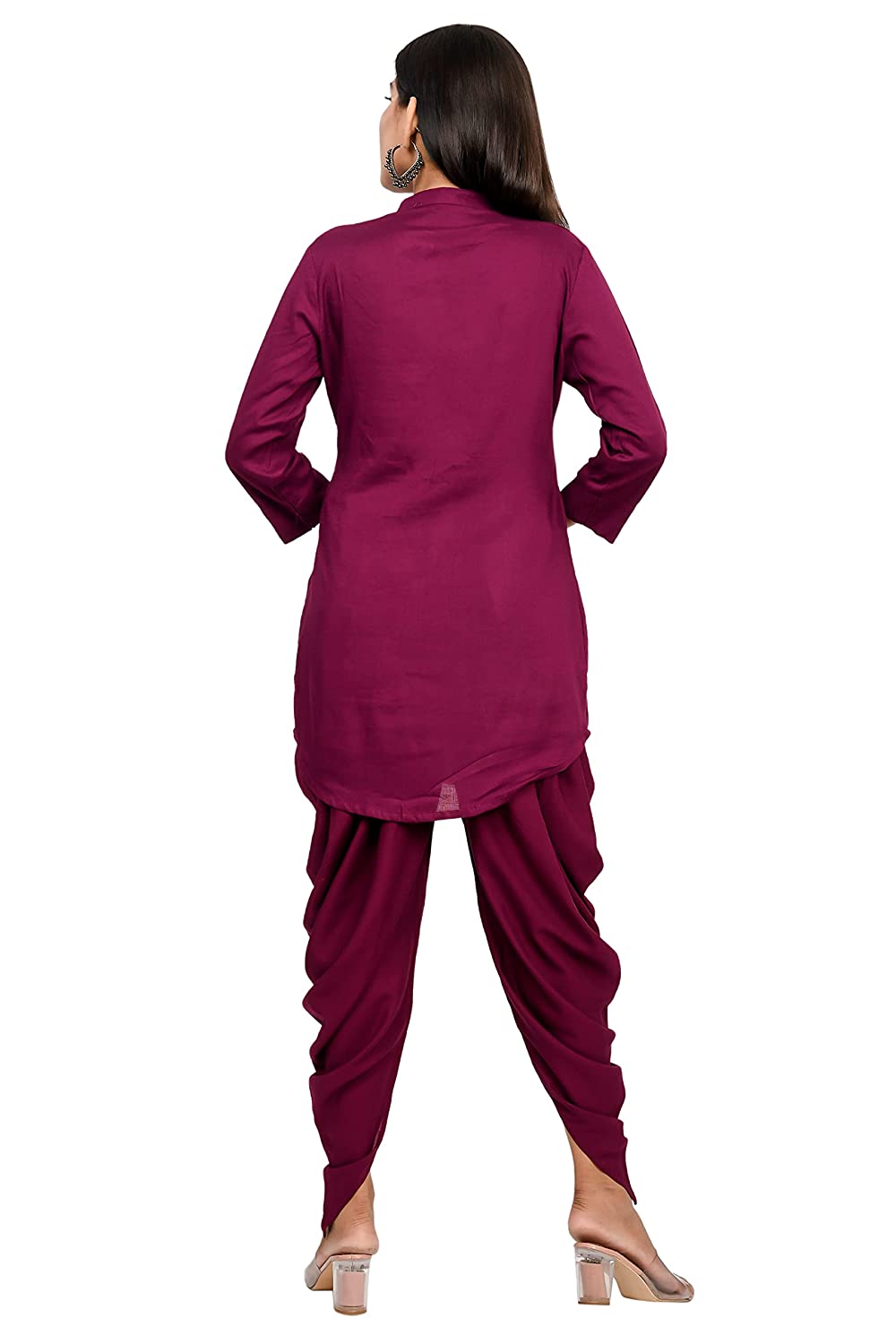 Women Rayon A-Line Printed Kurti with Dhoti Pant Set