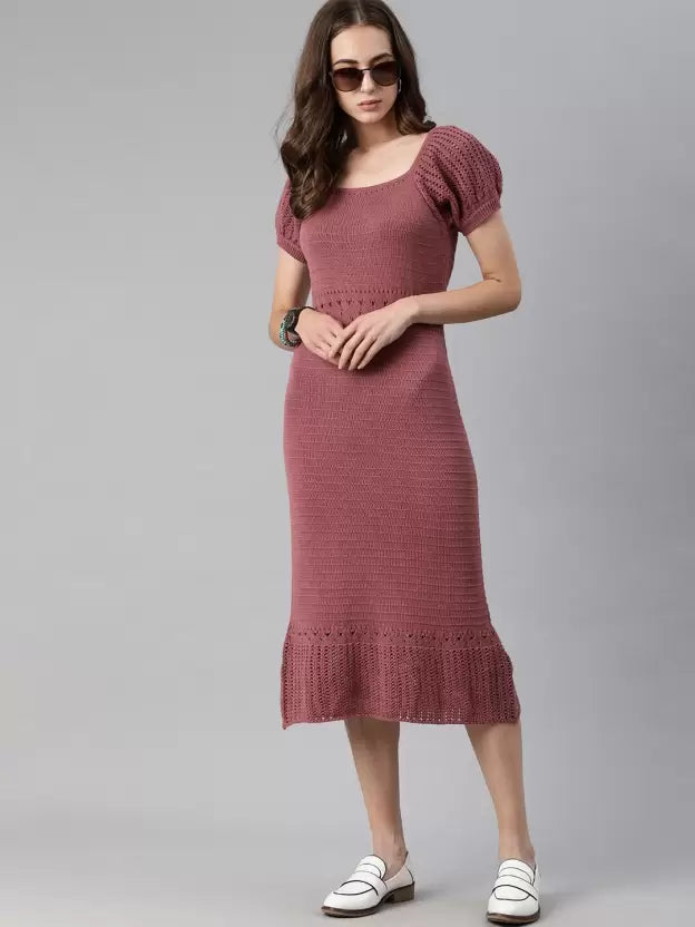 Women Sheath Pink Dress