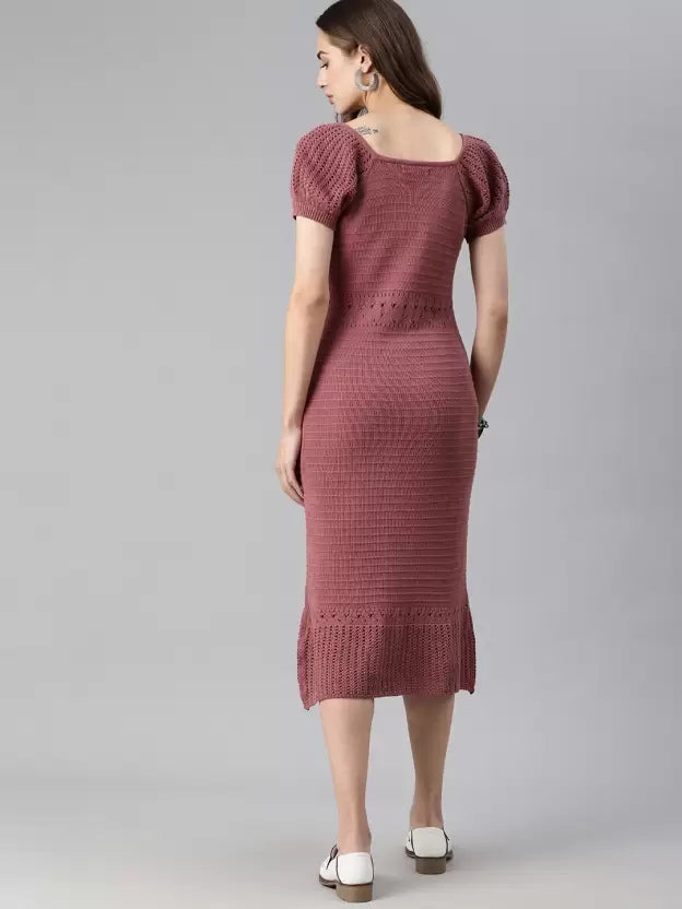 Women Sheath Pink Dress