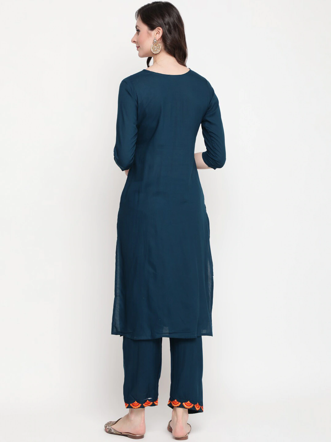 Women Teal Blue Kurta Set