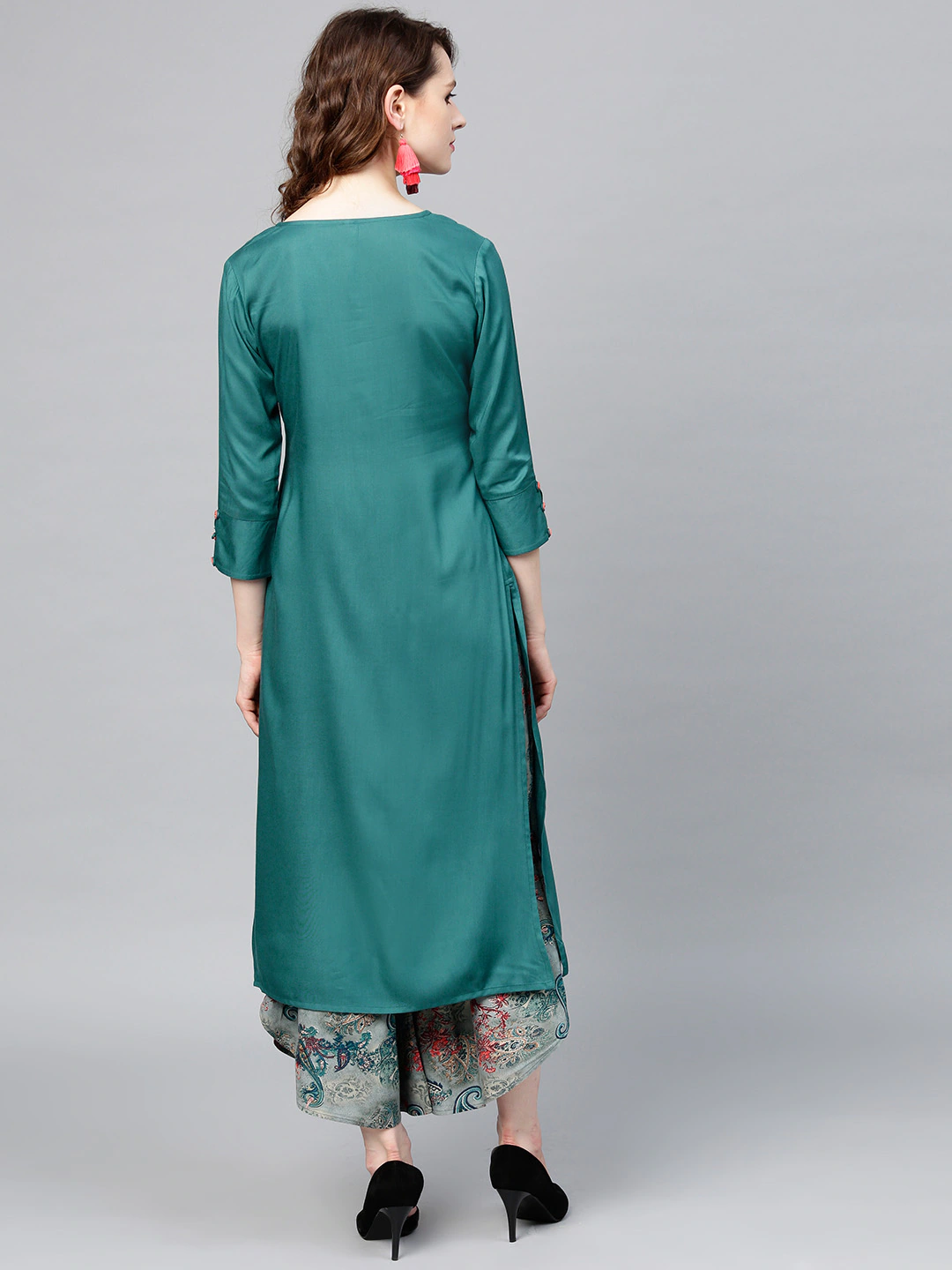 Women Teal Blue Kurta Set