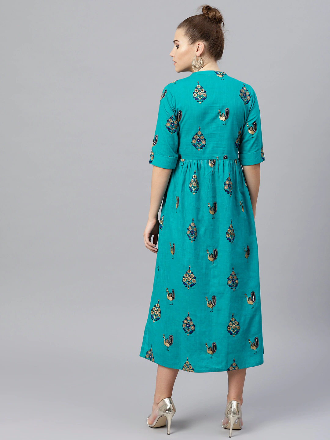 Women Blue Printed Dress
