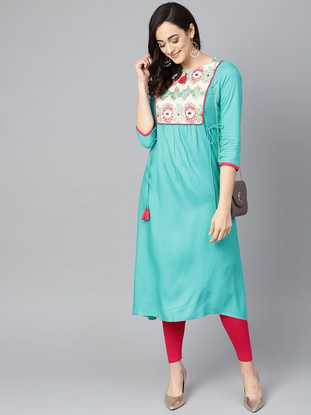 Women Turquoise Blue Kurta Top