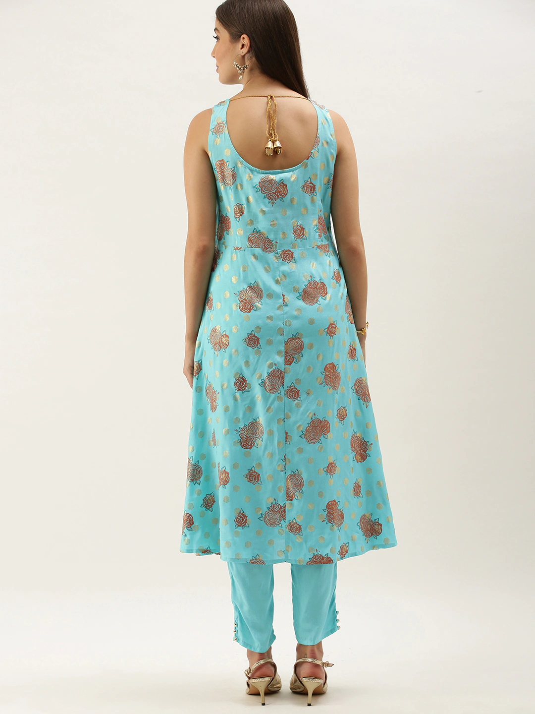 Women Turquoise Blue Anarkali Kurta Sets