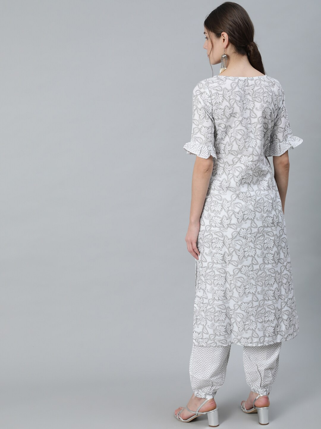 Women White Ethnic Motifs Kurta Set