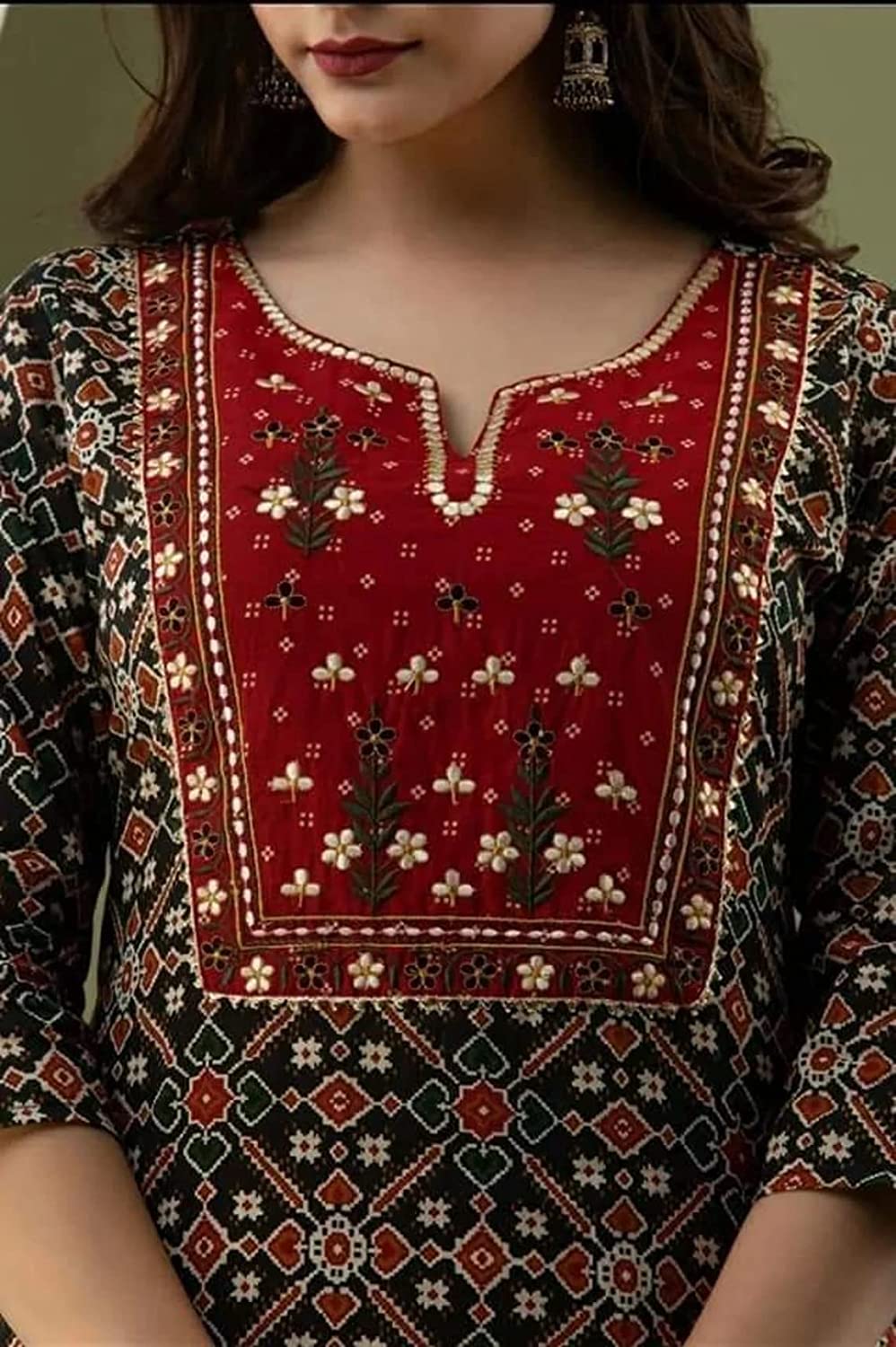 Women's Cotton Blend Printed Straight Kurta Set