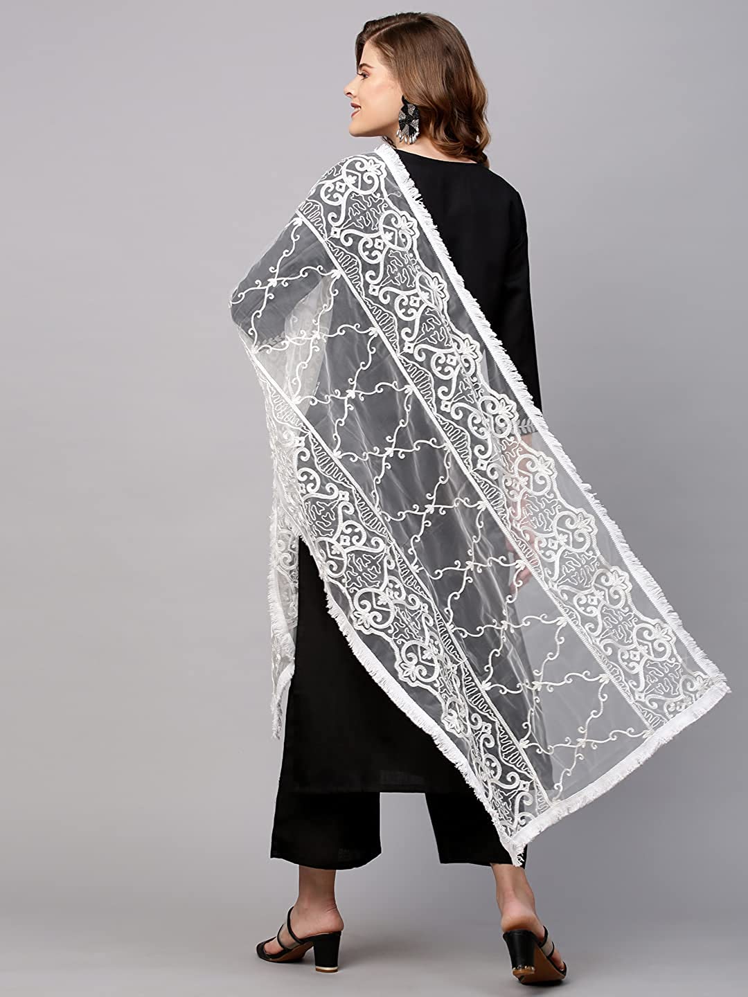 Women's Cotton Blend Straight Embroidered Kurta Set