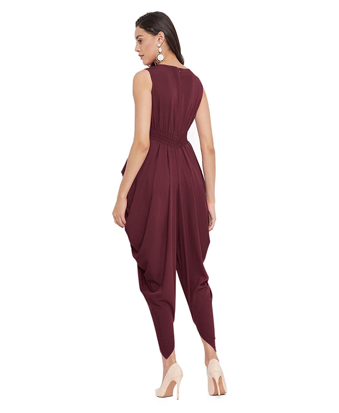 Women's Maroon Maxi Jumpsuit