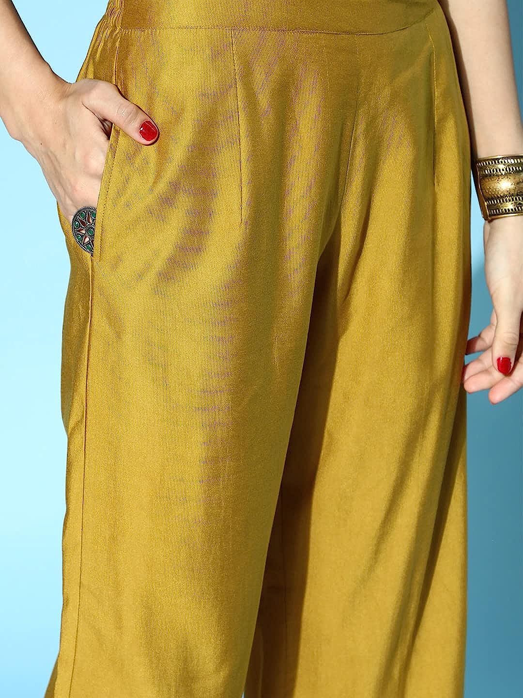 Women's Net Floral Embroidered Straight Kurta Palazzo with Dupatta Set