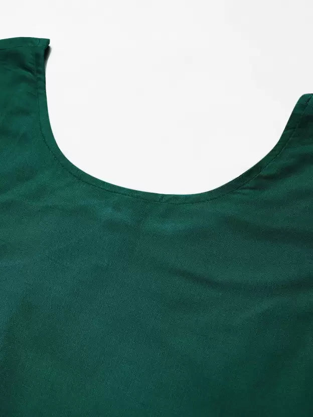 Women Green Viscose Rayon Kurta and Pant Set