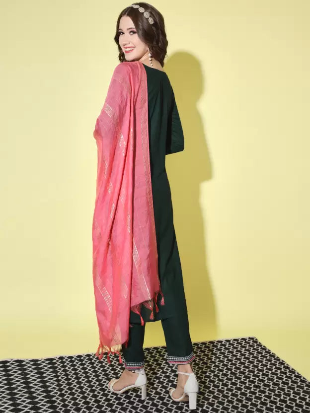 Women Kurta Pant And Dupatta Set