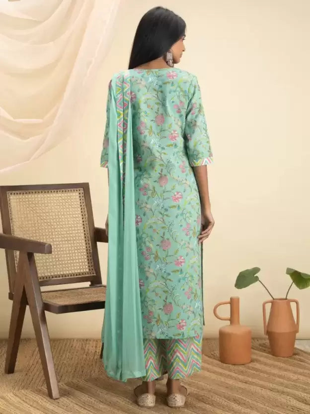 Women Mint Blue Green Kurta set