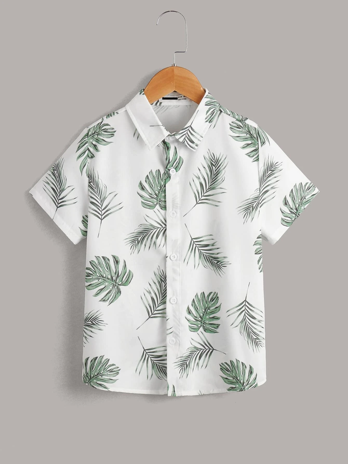 Boys Tropical Print Single Breasted Shirt