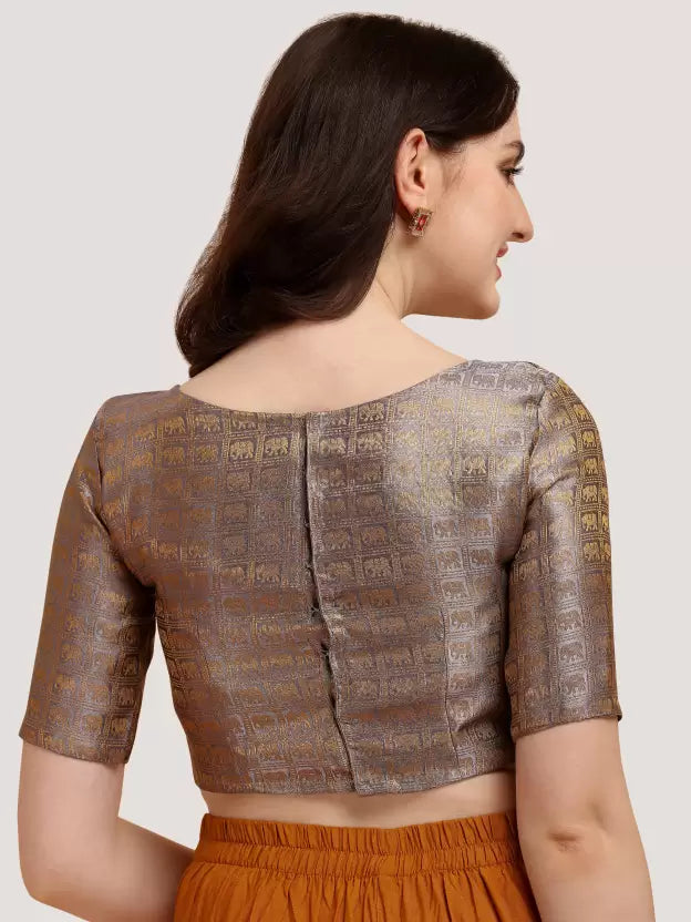Boat Neck Ready-made saree blouse