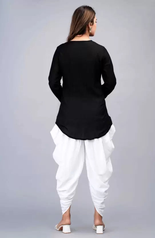 Women Viscose Rayon Kurta and Dhoti set