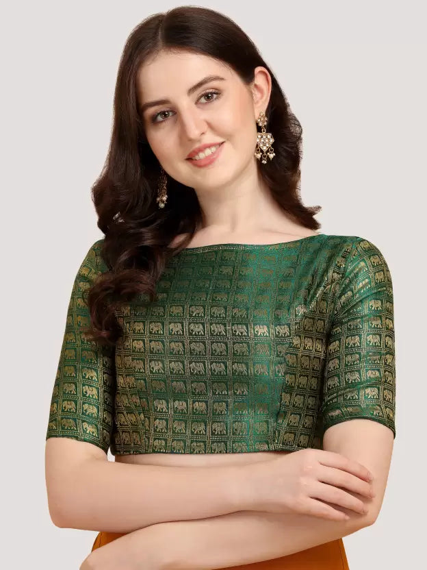 Boat Neck Ready-made saree blouse