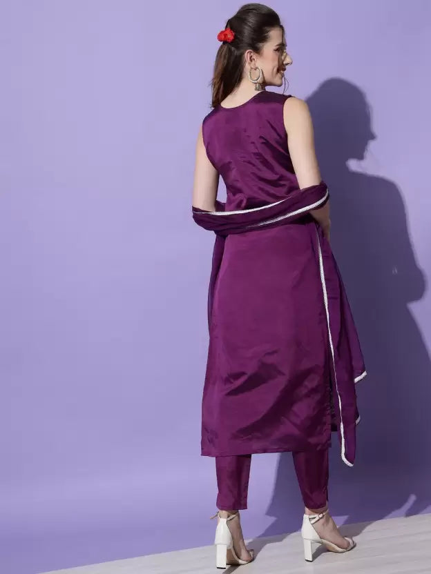 Women Cotton Silk Kurta set with Dupatta