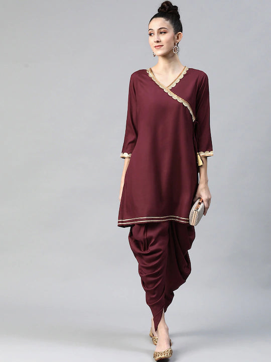 Women Angrakha Gotta Patti Kurta Set