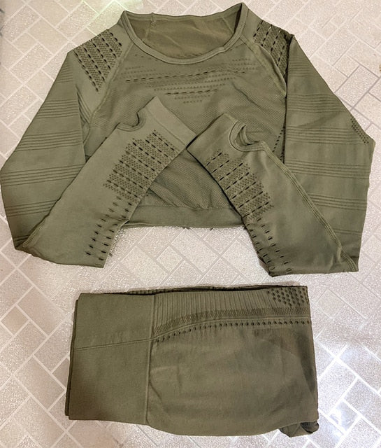 2 PC Women Sports Suit Seamless Yoga / Workout Gym Set | Amy's Cart Singapore