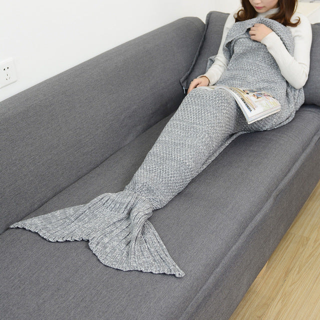 Mermaid Blanket For Adult Super Soft All Seasons Sleeping Knitted Blankets. | Amy's Cart Singapore