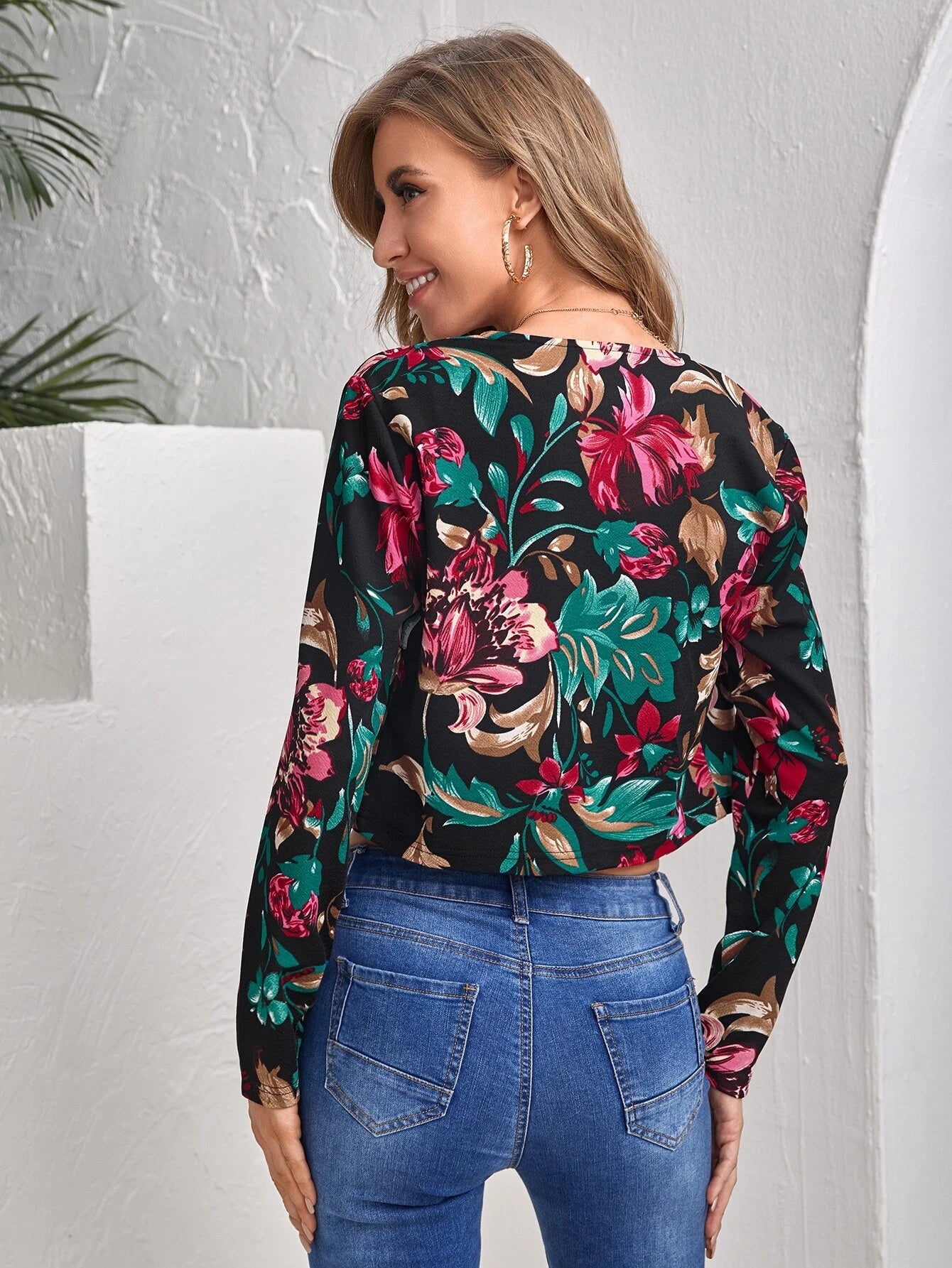Allover Floral Cardigan Jacket
