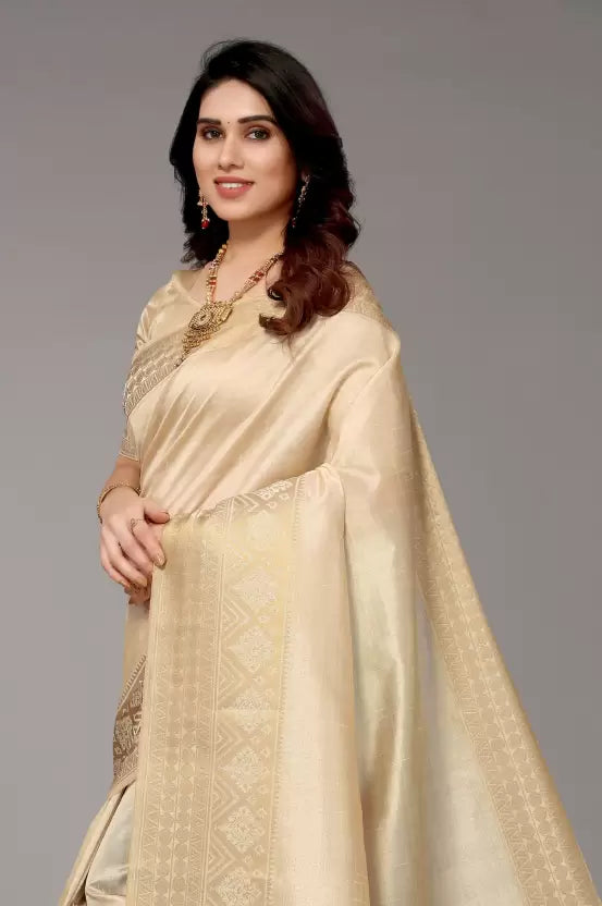Banarasi Cream Saree