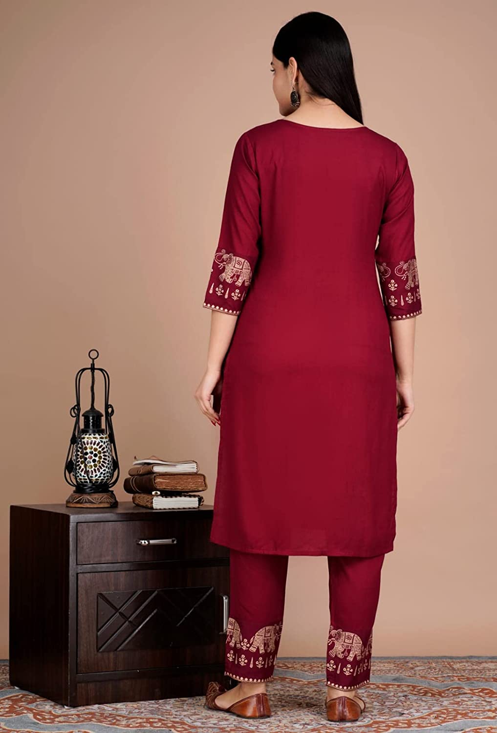 Women Printed Rayon Kurta and Pants Set with Dupatta