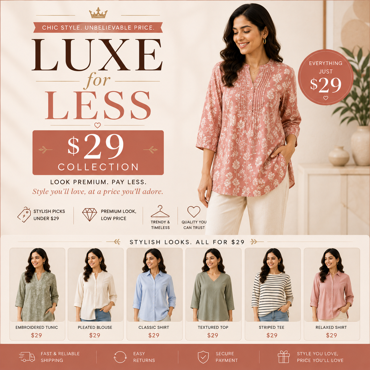 Luxe for Less - $29 Collection.