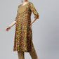 Floral Printed Regular Pure Cotton Kurta with Trousers & With Dupatta