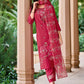 Floral Embroidered Straight Kurta with Trousers & Dupatta