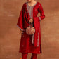 Ethnic Motifs Embroidered Regular Sequinned Kurta With Trousers & Dupatta