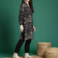 Floral Printed V-Neck Cuffed Sleeves Regular Gotta Patti Kurta with Trousers